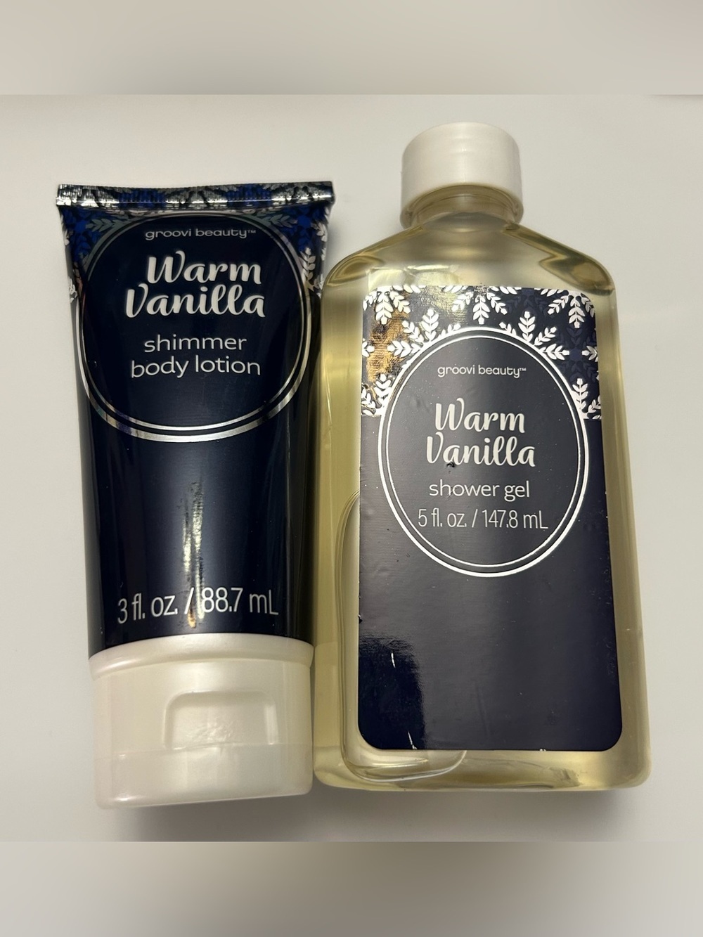 Groovi Beauty Warm Vanilla Shower Gel & Shimmer Lotion Duo
